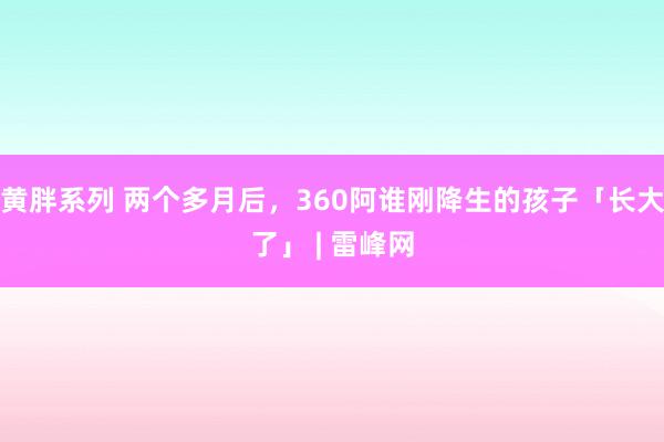 黄胖系列 两个多月后，360阿谁刚降生的孩子「长大了」 | 雷峰网