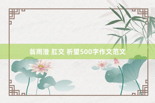 翁雨澄 肛交 祈望500字作文范文