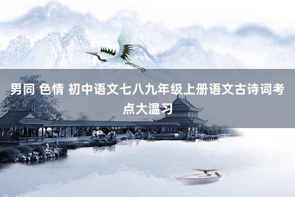 男同 色情 初中语文七八九年级上册语文古诗词考点大温习