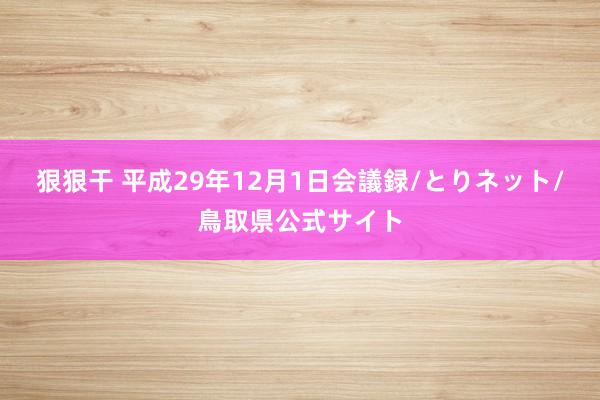 狠狠干 平成29年12月1日会議録/とりネット/鳥取県公式サイト