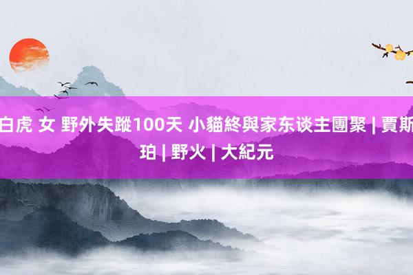 白虎 女 野外失蹤100天 小貓終與家东谈主團聚 | 賈斯珀 | 野火 | 大紀元